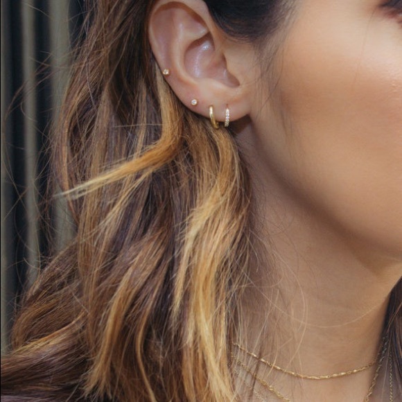 Last 1! Plain Gold Huggie Hoop Earrings - Picture 6 of 7